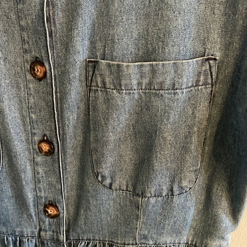 Women’s size 8 Vintage shirt sleeved Denim Dress 100% cotton prairie core - Picture 11 of 14